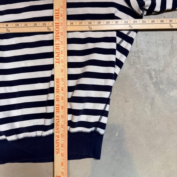 Vintage Polo Ralph Lauren Striped Sweatshirt Mens Medium Navy White Raglan 90s - Picture 5 of 5